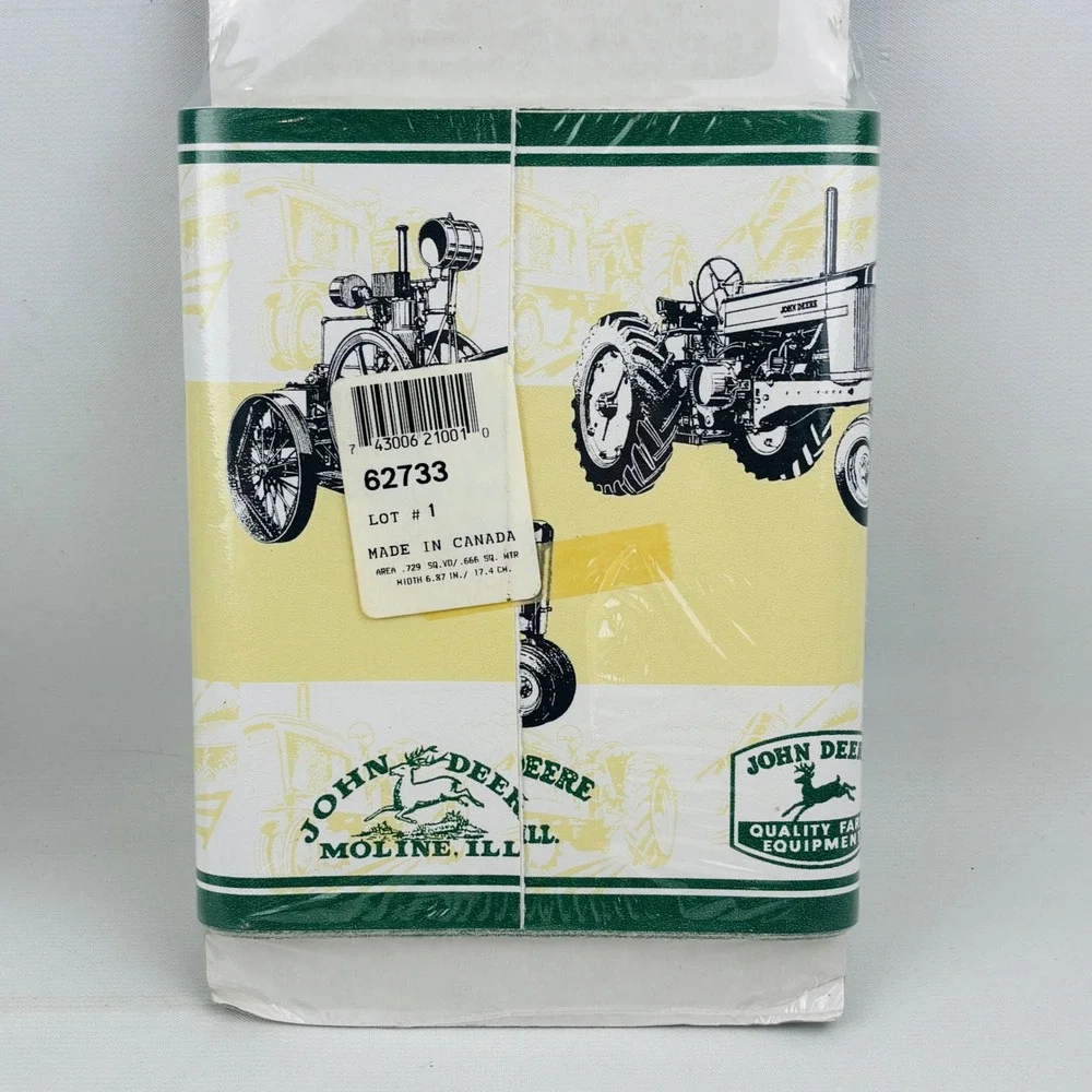 John Deere Vintage Tractor Wallpaper Border Lot of 2 Self-Adhesive 5 Yds Springs